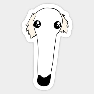 Borzoi dog face with big eyes Sticker